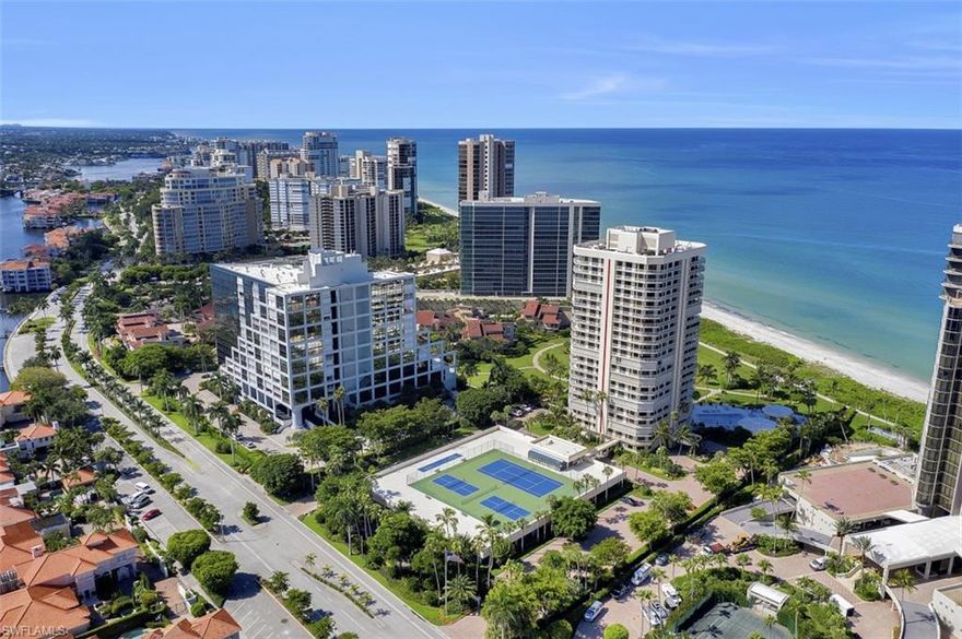 C913 Directly on the beach, w/ 80’ of open-air balcony, the 02 stack at Meridian Club offers sunrises & panoramic views w/gorgeous sunsets over the Gulf & twinkling city lights at night. With 4 units/floor & no atrium, this boutique-styled building has a very private atmosphere. The unit features a spacious circular floor plan & access to the balcony from every room! Hi-impact, floor to ceiling glass on all windows & doors brings peace of mind. Designed as a 2+Den or 3 bedroom layout, the den is easily converted to a 3rd bedroom or office space. As members of the Park Shore community, you have access to the private boardwalk & parks along the beach & direct beach access in front of the building. Meridian amenities include an expansive pool deck w/hot tub, bathhouse & grills, tennis & pickleball courts, fitness center, social rooms, & library. New glass railings for the balconies are scheduled to be installed starting 5/1/2021 & the special assessment is the seller's obligation. Property is gated with a 24/7 guard at the building entrance, has onsite management, & is pet friendly. Centrally located minutes from the Venetian Village, Waterside Shops, & Downtown dining and shopping.