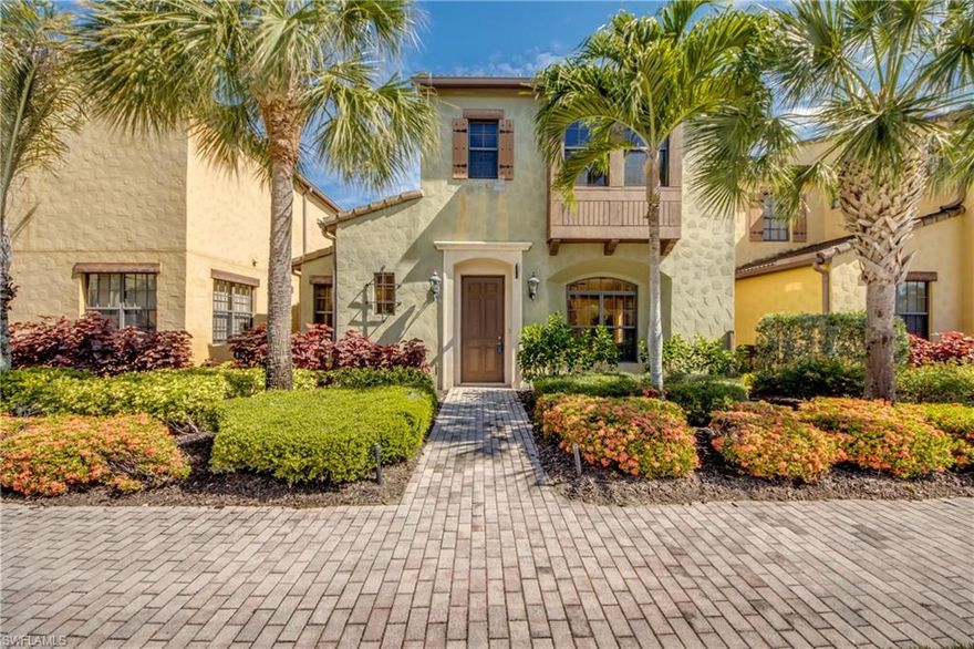 Welcome to your Furnished/turnkey Caramal Casita unit in the award-winning community of Paseo. This property lives like a Private Oasis, offering two spacious bedrooms with Ensuite baths, a half bath downstairs, Cozy Living, Dining and Kitchen Locations and a two-car garage—all in a warm and inviting design.  Come inside and feel instantly at home with soft neutral tones, stylish décor, and comfortable furnishings that create a relaxed, move-in-ready atmosphere—perfect for full-time living or a seasonal getaway. The open-concept living area flows seamlessly to a private lanai, an ideal space for a private oasis.  The home features thoughtful upgrades, including enhanced cabinetry, granite countertops, and stainless steel appliances, blending style and functionality. With its turnkey convenience, this property also presents an excellent opportunity for seasonal or off-season rental income.  At the heart of Paseo is the vibrant Village Center, where residents enjoy a true resort-style lifestyle. Amenities include a lagoon-style pool with tiki bar and grill, lap pool, hot tub, and a children’s splash area. Additional features include a state-of-the-art fitness center, spa and salon, pub, bistro with event dining, library with internet access, six Har-Tru tennis courts, pickleball and bocce courts, and even a private movie theater.  Ideally located just minutes from I-75, RSW International Airport, shopping, dining, beaches, and everyday conveniences, this home offers both luxury and accessibility.