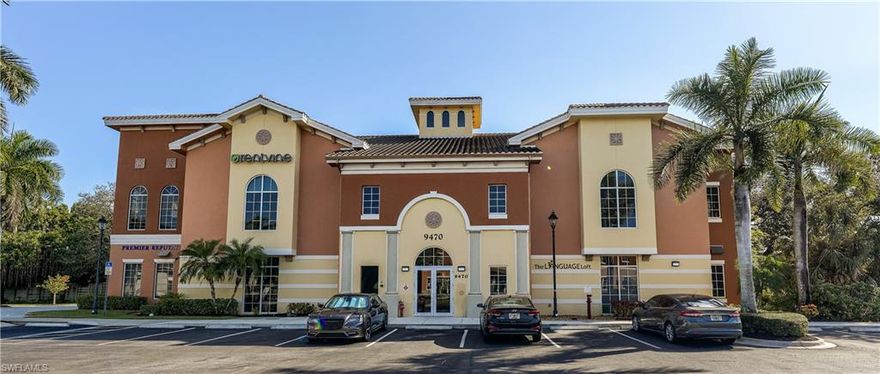 Available: STE 201 (entire 2nd floor); 6,842± RSF. Available July 2026. Lease Rate: $26.00 PSF + NNN (est. $10.38 PSF). Full-floor opportunity with secure access control and fiber connectivity. 15'+ architectural ceilings with exposed spiral ductwork and extensive interior glass. High-end, design-forward build-out including oversized kitchen and designer-finished restrooms. Elevator-served building with ample surface parking. A premier, full-floor, design-forward office environment offering exceptional volume, natural light, and finish levels rarely available in Southwest Florida. Dramatic ceiling heights, expansive glass lines, and refined architectural detailing create a modern, high-performance workplace suited for forward-thinking companies. Strategically positioned within the Village of Estero with direct access to Corkscrew Road, the property is approximately 1 mile to I-75 and minutes to US-41, RSW International Airport, and surrounding retail and residential growth.