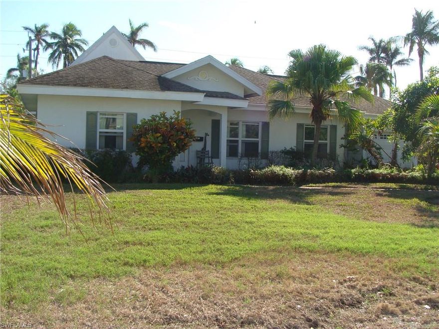 Home damaged from hurricane Ian. As-Is. 100 by 150 ft lot. 2 blocks to the beach, 1 block to 3rd st. Corner lot. Home has unattached guest house. Newer homes around lot.