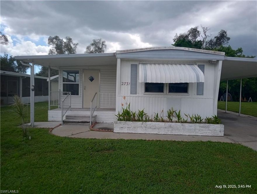 NEW LOW PRICE on this home where you have LOW MONTHLY FEES and you OWN THE LAND.  Located in the friendly, quiet community of Laurel Estates Mobile Village, this 2 BR, Bath and a half home has many updates including a new roof-over in 2018, NEW A/C in 2023, water heater in 2022, re-plumb, new sub-floor, drywall instead of paneling, thermal windows, hardwood kitchen cabinets, laminate flooring except for the 2nd bedroom.  A 200 s/f finished room added on the side. The monthly fee gets you free use of the clubhouse, pool, shuffleboard courts, the storage lot if you have a boat or RV to store, trash pick-up, road maintenance and Park Management.  A short drive to shopping, restaurants and downtown Fort Myers.  OPPORTUNITY IS KNOCKING!