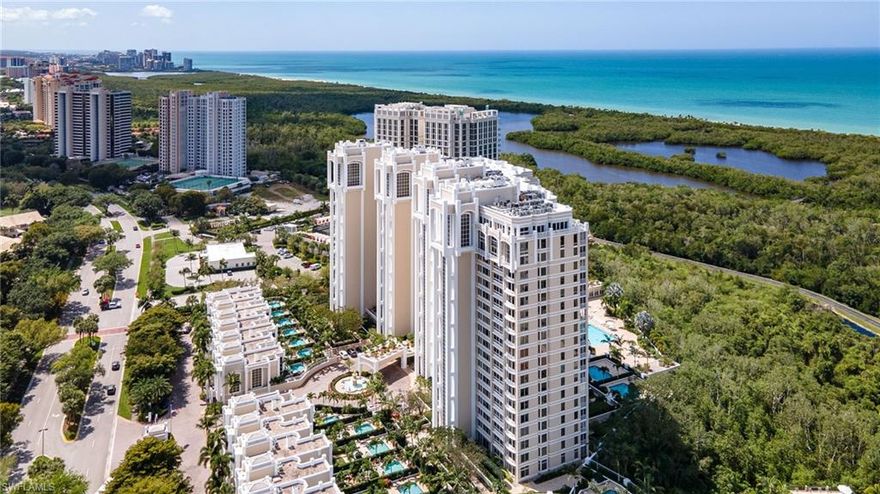 This spacious three-bedroom luxury tower residence with a gorgeous gulf view has marble flooring in the main living area, 9-foot ceilings, plantation shutters, impact glass, and electric hurricane shutters. Positioned at the south end of the building, it has windows on 3 sides and magnificent sunsets on the gulf. The unit includes 2 deeded garage parking spaces. Experience the true resort lifestyle of St. Raphael amenities include: largest saltwater pool in Pelican Bay, 2 Tennis Courts, fitness center, saunas, 4 guest suites, library,  Gatehouse & Concierge Service. Pelican Bay Known for its miles of immaculate beach, coastal mangrove forests, and breathtaking nature paths, is Naples’ premier mixed-use beachfront community, offering its members a preeminent lifestyle that cannot be found elsewhere in Florida. Membership privileges include: Beachfront Dining Clubs located just steps away on 2½ miles sugar white sandy beach, beachfront services, tennis clubs, miles of nature walking & bike paths, state-of-the-art Fitness, Lifelong Learning & Wellness Center. Artis Center for Performing Arts, Mercato, Waterside Shops, and quick travel to the charm of historic 5th ave S.