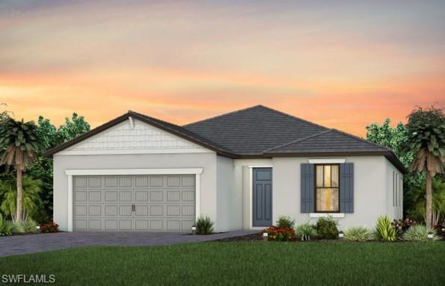 New construction home, available now! Located in the desirable Hampton Lakes at River Hall, this stunning Mystique floorplan offers 3 bedrooms, 2 bathrooms, plus a versatile den, perfect for a home office or extra living space. Thoughtfully designed with high-end upgrades, this home features white cabinetry, and quartz countertops, creating a bright and modern living space, screened-in covered lanai, and impact glass windows for peace of mind. Experience resort-style living with access to a 14,000 sq. ft. clubhouse, a lagoon-style swimming pool, a fitness center with an aerobics room, and a kids' wing & game room. The community also boasts 2 Har-Tru tennis courts, 4 pickleball courts, 2 bocce courts, and over 15 miles of scenic trails, this vibrant community offers something for everyone.