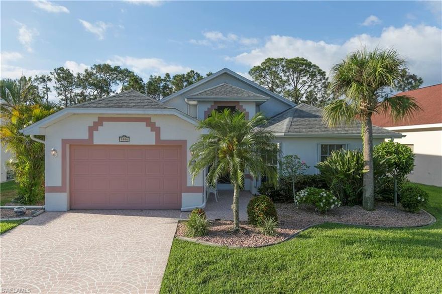 This STUNNING HOME is Impeccable and Absolutely Move-In Ready. Just finished the new paint throughout the interior. Floor plan features 2 bedrooms, 2 Baths, Spacious DEN which could double as 3rd bedroom, Great Room with Dining Area, Laundry Closet in Kitchen, Car + Cart Garage, Screened Tiled Entry Plus Large Tiled Lanai. Exterior is neatly landscaped with concrete curbing and offers an extra wide driveway. Located in a Gated, Golf Course community with resort style amenities and low maintenance fees. Golf is optional. Priced to sell-make your private showing appointment today.