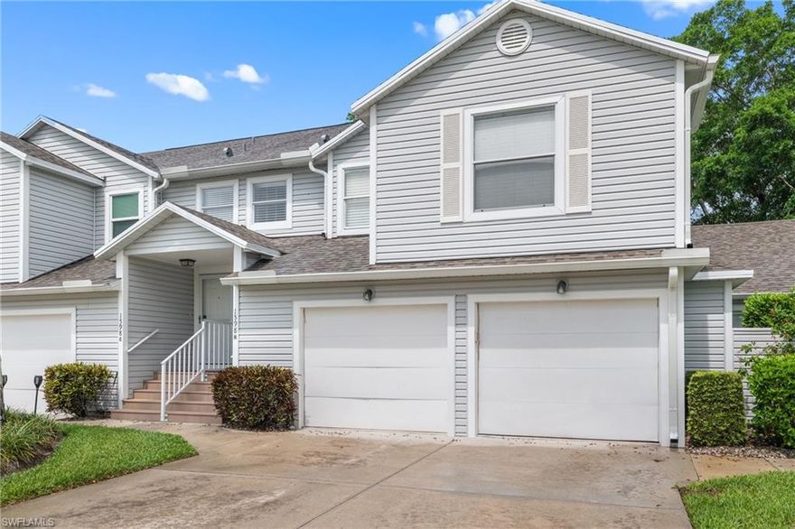 RARELY AVAILABLE IN BERKSHIRE VILLAGE – TRAFALGAR SQUARE! This first-floor 2 bedroom, 2 bathroom condo offers a one-car attached garage with epoxy flooring, storm shutters, and a peaceful courtyard view. The spacious primary bedroom features a custom closet and carpeting that was replaced a year ago.  A new water heater was installed in 2024 for added peace of mind. Located in a quiet neighborhood with LOW HOA FEES, Berkshire Village offers a beautiful community pool for residents and their guests. Ideally situated close to the beaches, shopping, dining, and vibrant 5th Avenue, and less than a mile from I-75, this is a fantastic opportunity to make this home your own in a highly desirable location.