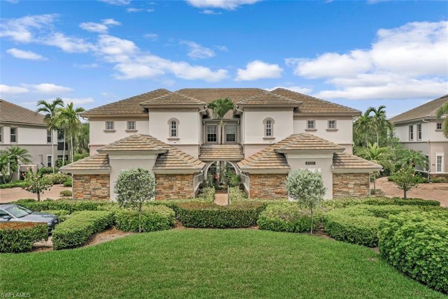 IT'S ALL ABOUT THE VIEWS AND GORGEOUS NAPLES SUNSETS AT THIS PERFECT VACATION GETAWAY! This tastefully furnished TURNKEY 3 bedroom, 2 bath 2 car garage Coach Home has breathtaking western views of the navigable canal and golf. The kitchen is light and bright and features granite counter tops and stainless steel appliances. Additional fine appointments include tile flooring and plantation shutters throughout, upgraded ceiling fans and lights, and painted interior rooms.  The property is wired for a generator.  NEW ROOFS in 2018 and exterior painting of buildings have been completed!   It is a "must see" to appreciate the finishing touches! The Quarry is a gated lakefront community offering 500 plus acres of lakes for boating, skiing, paddle boarding, jet skiing, and fishing. Additional amenities include Tennis, Pickleball, Bocce Ball, a Tiki Bar, Restaurants, Pool-side food/drink Service, Fitness Center and a full-time Activities Director. A $15M Expansion Project of the Lake Lodge & Beach Club is coming soon!  The Golf Lodge & Golf Club offers an 18 hole PGA Level Hurdzan Frye Golf Course and its own private clubhouse & restaurant (Membership Optional.)