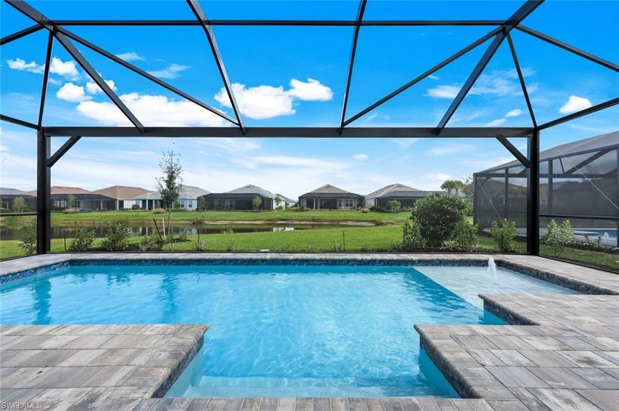 Welcome to your perfect Naples getaway in the sought-after new community of Esplanade by the Islands! This brand new, beautifully appointed single-family home offers an exceptional blend of comfort, style, and resort-inspired living. Offered turnkey furnished as a seasonal rental, this residence is move-in ready—just bring your suitcase and start enjoying the Florida lifestyle. Step inside to an open concept, light-filled, three bedroom, three bathroom floor plan featuring modern finishes, coastal décor, and seamless indoor–outdoor living. The gourmet kitchen flows effortlessly into the spacious living and dining areas, creating the ideal setting for relaxing or entertaining. Your private outdoor oasis awaits through the sliding glass doors. The oversized lanai features an outdoor kitchen, large seating group and dining for 6 all under roof. Take a refreshing dip in the heated, saltwater screened-in private pool, unwind on the sun deck, or enjoy al fresco dining while taking in serene tropical views. Located in the vibrant, amenity-rich Esplanade by the Islands, residents will appreciate access to resort-style pools, fitness facilities, spa services, tennis and pickleball courts, walking trails, dining options, and an active social calendar—all just minutes from world-class beaches, shopping, and dining in downtown Naples and Marco Island. This stunning home offers the full Naples experience—luxury, convenience, and relaxation in one perfect package.