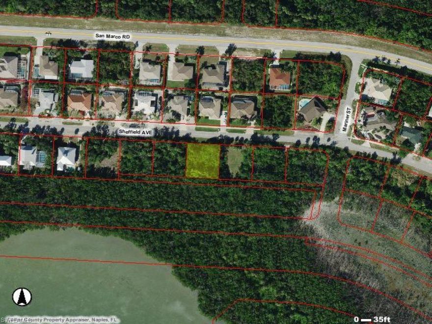 Southern exposure lot in a quiet area of Marco Island. Possible views of Barfield Bay from elevated home. Video available taken at original purchase showing fill on site, some vegetation cleared to allow access to walk onto site.