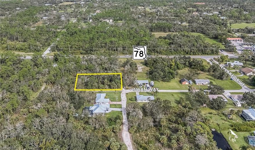 Welcome to 17181 Pelican Way in North Fort Myers, FL—a hidden gem on a 0.27± acre corner lot. Imagine your cozy retreat here, nestled in a peaceful neighborhood, surrounded by trees and nature. This location gives you the best of both worlds: tucked away for privacy, yet super accessible. Off Bayshore Road and with I-75 just a half-mile away, getting around will be a breeze. Downtown Fort Myers is an easy 15-minute drive, offering great shops, food spots, and entertainment. And when it's time to jet off, Fort Myers Airport is a quick 20-minute trip away. This piece is your chance to build something special—a serene and well-connected home in a neighborhood that feels just right.