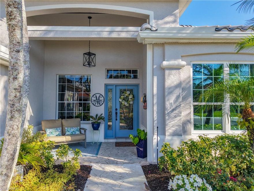 Rent this beautiful 3 bedroom with a den, 2 bath home with a lake and golf course view.  Enjoy your time on the gorgeous extended lanai complete with a fireplace and TV.  This home is located in Herons Glen with many amenities, including golf, pickleball, bar and restaurant. Rented from 1/15/26-4/15/26, but available now and after 4/15/26. Fall rental price has just been lowered to $3000 per month, October & November.