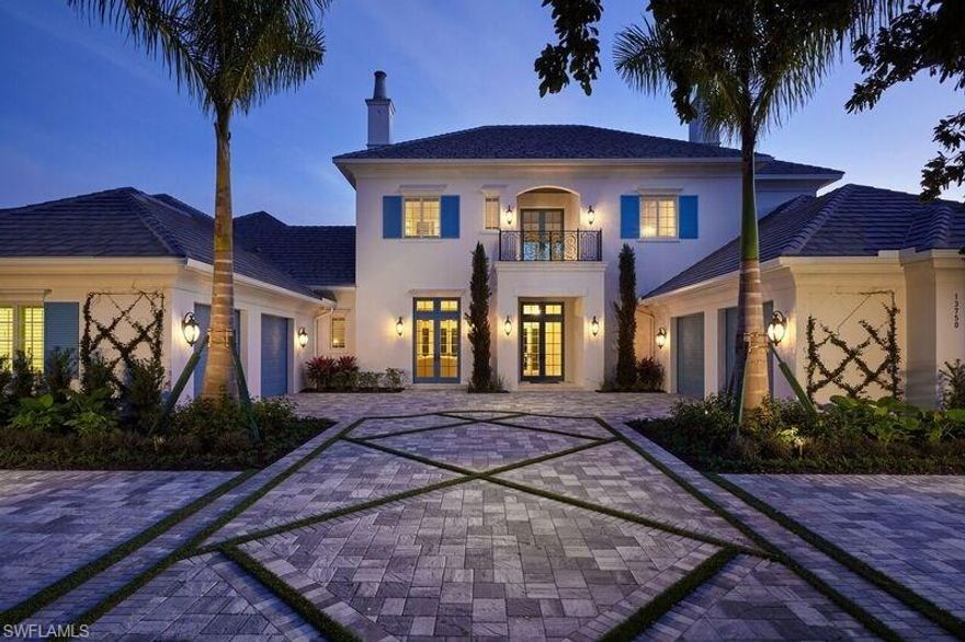 Closing Price of $4,560,000.00 includes Real Property Price of $4,057,593 & $502,407 for the value of the furnishings that conveyed outside of closing. The Avignon features breathtaking views of Quail West’s Arthur Hills-designed golf course and coveted southern exposure. Fully furnished by Romanza Interior Design, the open floor plan offers a formal dining room, study, second-floor loft and two guest suites with balconies. The kitchen, casual dining area and great room create a large gathering space, with rooms defined by beamed ceilings and archways. The first-floor owner ’s suite features a sitting area framed by a rectangular bay window, a coffered ceiling and two large walk-in closets. Sliding glass doors in the master bath reveal a garden area and outdoor shower. The outdoor living areas offer motorized screens and insect  control to enjoy uninhibited views of the golf course as you grill from the outdoor kitchen, or enjoy a relaxing swim in the custom pool, which includes a sun shelf and spa.