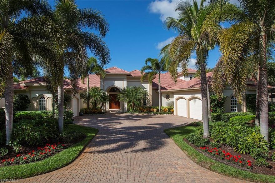 All the elements of Florida living come together in this Frey & Son custom estate home. This four-bedroom-plus-den, four-and-a-half bath home features natural gas, a 750+ bottle wine cellar, wet bar, two new HVAC Systems in 2015 and a whole house generator. Additional features include a new super pool screen with new cables in 2015, a resort-style pool and spa with water feature, spacious undercover outdoor living area with summer kitchen, split two-car and one-car garages, full hurricane protection and a private second-floor ensuite with sunset terrace. Enjoy the picturesque lake and golf views while entertaining in this exceptional home in the quietest location. Shadow Wood offers 54 holes of private golf, a private beach club, pickleball, The Rookery restaurant, a fitness club with lap pool, tennis and a truly active and social lifestyle. This home is located close to Coconut Point Mall, Southwest Florida International Airport, beaches and more!