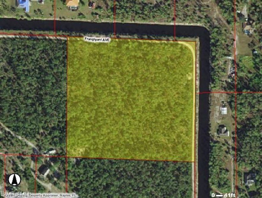 Incredible opportunity to own a 10 acre corner lot with the entire two frontages facing the canal. Build your dream home in this peaceful and quiet  corner lot with amazing water views.  Only 7 minute drive to Walgreens, gas station, and retail shopping center which has super market, dollar store, dry clean, gym, hardware store, pool supply, restaurant and more.  Also 12 minute drive to the new Publix super market, Firefighters station and retail shopping center with more restaurants and other stores.  A 35 minute drive to Down Town Naples and the beautiful beaches or a 30 minute drive to Vanderbilt beach.  Directions: Take Golden Gate Blvd E (past Wilson) and take a right on 22nd ST SE keep going to the end and take a left on Frangipani Ave and keep going until the end and lot is the corner (see one of the pictures where it shows it in yellow). Corner lot.