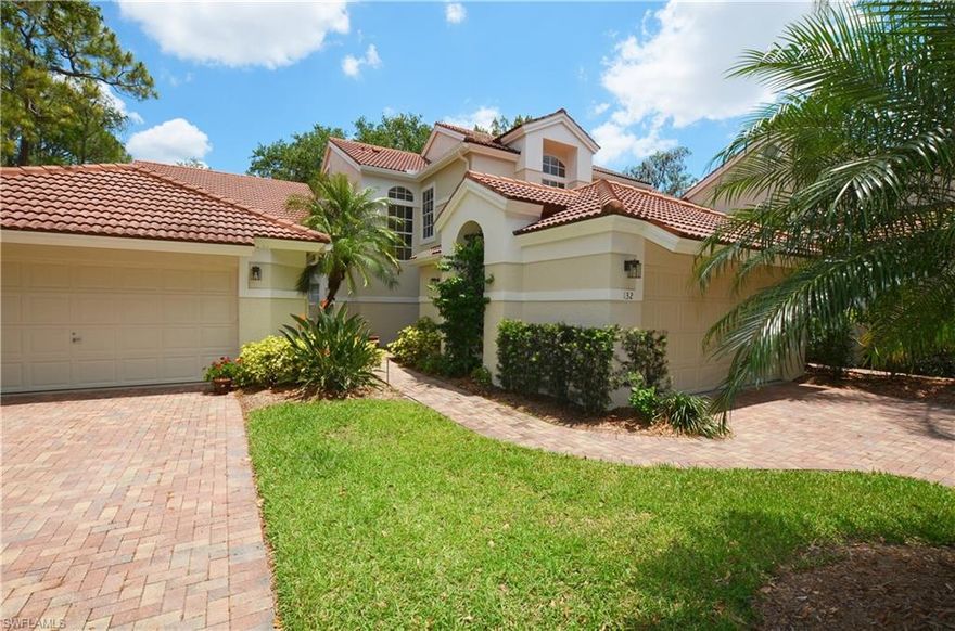 Just unpack and go play! Move in condition furnished  attached Villa steps from everything Wyndemere has to offer. Master bedroom on 1st level - 2 bedrooms + loft on 2nd level. Soaring ceilings - New kitchen - updated quest lav - high ceilings -hardwood floors - screened lanai plus outdoor patio. 2 car garage with a long, private driveway.  New club house, 2 restaurants, resort style pool, 12 Har Tru tennis courts, 27 holes of Arthur Hills golf- pickle & bocce courts, fully staffed fitness center. Membership required. Wonderful Wyndemere.