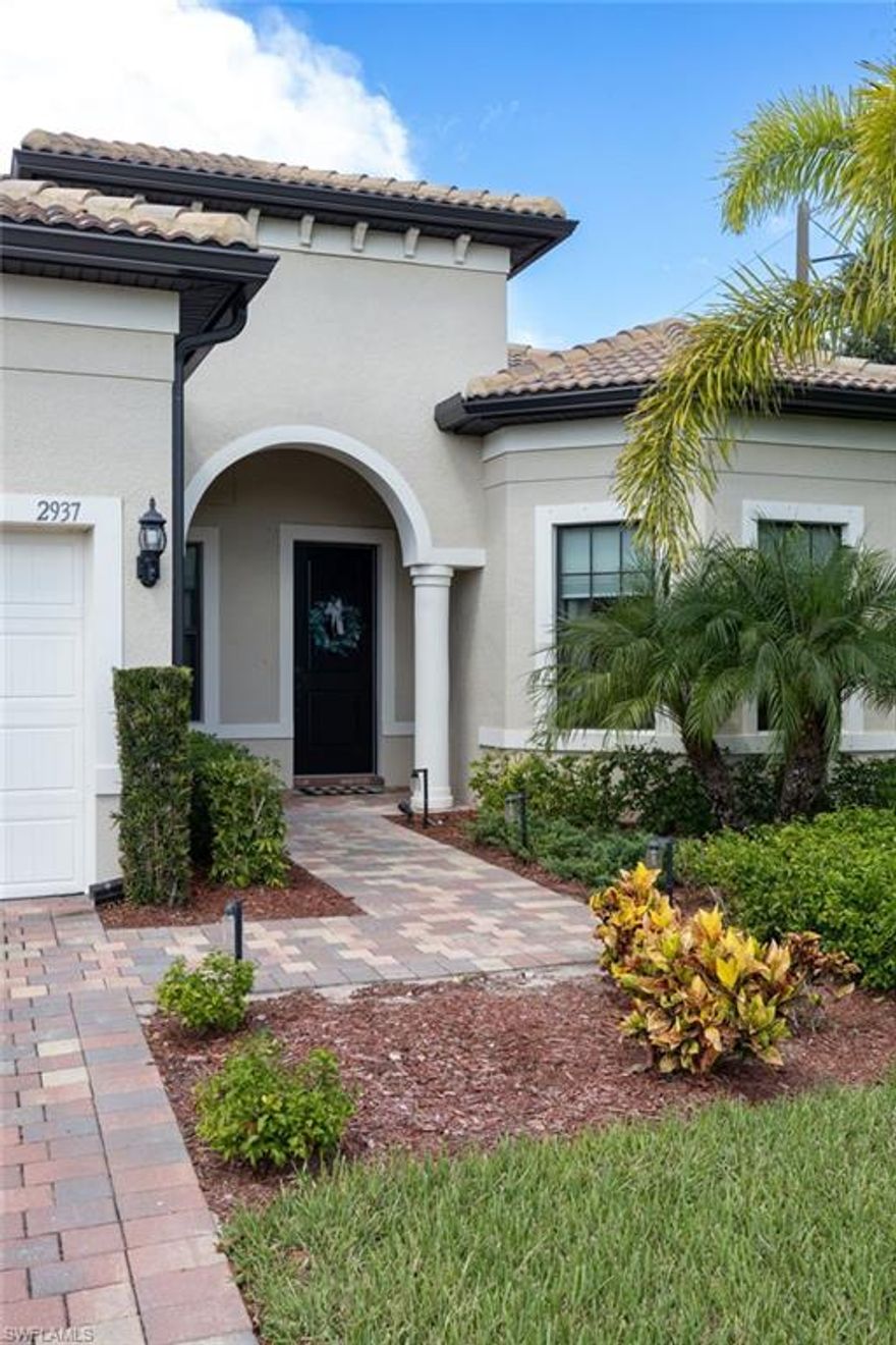 Welcome to your new absolutely stunning home in River Hall Country Club. This beautiful model-like home is situated on an oversized lake view lot at the end of a cul de sac and offers lots of privacy. From the moment you step through the front door the peace and calm washes over you. You'll be mesmerized by the view from the foyer straight through the great room, through the disappearing corner sliding glass pocketing doors, past your oversized pool to the serene lake surrounded by whispering palms. The beautifully appointed kitchen boasts granite countertops, white subway tile backsplash, wood cabinets, stainless steel appliances, a walk in pantry, tons of storage and a huge island for gathering with friends and family.  The stunning great room with its coffered ceiling flows seamlessly off the kitchen and offers ample room for entertaining or just relaxing in your peaceful sanctuary you call home. The huge dining area is perfect sized for either intimate dinners or large dinner parties, the choice is yours. With more stunning views of the pool and lake the primary suite is your own private retreat  with a spa like luxurious bathroom, a large walk in glass shower, granite countertops and a massive walk in closet. The first guest room is light and bright and features a private ensuite bath for your guests comfort . The second guest bedroom offers comfort and privacy with a large walk in closet for extra storage. Reatreat to your den for a private moment with a book and a cup of tea or work from home if you must. Never fear though you can always take a break in your oversized salt water pool with ample room for lounging, gathering, sunning and dinning on the deck. The pool features both a heater and chill er for year round enjoyment of your oversized pool. Enjoy the community amenities center clubhouse with plenty of activity including the fitness center, resort style pool, basketball, pickle ball, and tennis courts, bocce ball and more. Maybe your prefer dining at one of the restaurants or a round of golf on the manicured perfection with a first class golf and club experience. again the choice is yours but either way the Florida lifestyle can not be beat. Come tour this gorgeous home and start living your dream life today!