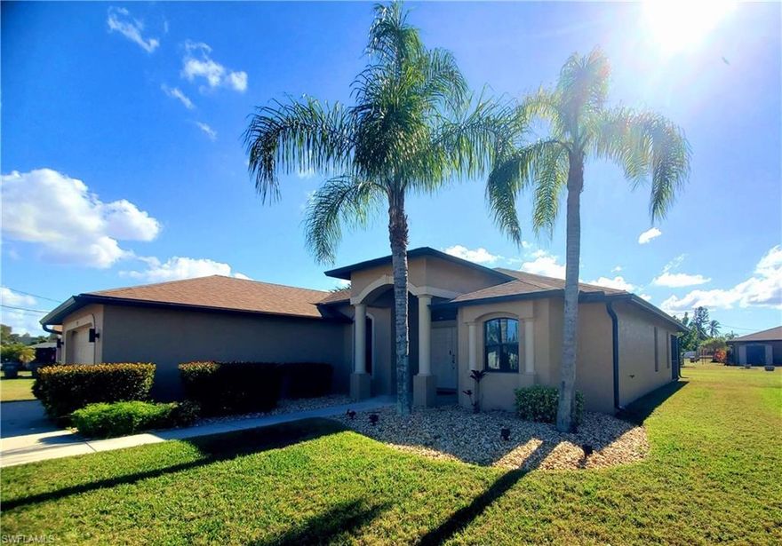 Welcome to this meticulously maintained single-family residence located in the highly desirable and rapidly growing area of Cape Coral, Florida. This spacious 4-bedroom, 2-bathroom home offers a well-designed floor plan that seamlessly combines functionality, comfort, and modern living.
The property features vaulted ceilings that enhance the open and airy atmosphere throughout the main living areas. The primary suite is thoughtfully appointed with a luxurious soaking tub, dual vanities, and his-and-hers walk-in closets, providing a private retreat for relaxation and convenience.
The home showcases tile flooring throughout all common areas, complemented by new luxury vinyl plank flooring in all bedrooms, offering both durability and contemporary appeal. The interior and exterior have been freshly painted, delivering a clean, modern aesthetic and move-in-ready condition.
The well-equipped kitchen includes stainless steel appliances, ample cabinetry, and generous counter space—ideal for daily living and entertaining alike. Sliding glass doors open to a large, screened lanai, creating a perfect setting to enjoy Florida’s outdoor lifestyle, whether hosting guests or unwinding in privacy.
Situated on a quiet street, this property offers easy access to shopping, dining, schools, and major roadways, while still providing the tranquility of a residential neighborhood. Ideal as a primary residence, second home, or investment property, this home represents an excellent opportunity in today’s market.
Schedule your private showing today and experience the value and lifestyle this exceptional Cape Coral home has to offer.