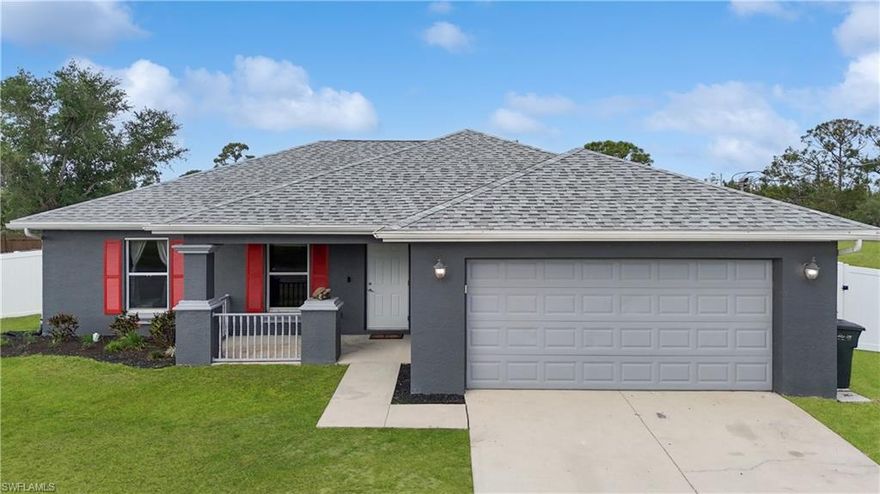 Welcome to this beautifully maintained 3-bedroom(plus a Den), 2-bathroom home nestled in a peaceful and growing neighborhood of NW Cape Coral. This inviting property offers the perfect blend of comfort, space, and Florida lifestyle—all with NO HOA!   The Park and Playground in the neighborhood are perfect for Dog Walks, Playing with Kids, or just relaxing in the neighborhood.

The home is NOT in the FEMA designated Flood Zone, and did not take in ANY water during any recent hurricanes.   Also, a new Fence and New Roof were installed in 2023.   AC was new in 2017.   The Well Equipment was also recently upgraded.  And the Seller is offering a 1 year Home Warranty to a Buyer at Closing covering all appliances.  

Step inside to an open and airy floor plan with vaulted ceilings, abundant natural light, and tile flooring throughout the main living areas. The spacious kitchen features ample cabinet space, a breakfast bar, and a cozy dining area that flows seamlessly into the living room—ideal for entertaining family and friends.

The primary suite is your private oasis, complete with a walk-in closet and an ensuite bath. Two additional bedrooms provide flexibility for kids, guests, or hobbies.  The Jack & Jill guest bath can be easily shared.  A Den/Office is bright and open and can be used as a 4th Bedroom!

Enjoy the best of outdoor living with a large screened-in lanai overlooking the generous backyard and corner lot, featuring a new privacy fence.  This is a perfect space for grilling, relaxing, or adding your dream pool. The oversized lot offers plenty of space and privacy, with lush landscaping and room to roam.

Additional highlights include a 2-car garage, inside laundry room, and easy access to shopping, schools, parks, and the Pine Island Corridor. Located in a desirable and fast-growing area with new construction nearby, this property is a fantastic opportunity for full-time residents, snowbirds, or investors.