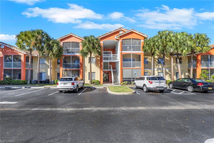 Welcome to this wonderful second-floor 2-bedroom, 1-bath condominium located in the gated Tuscany Gardens community off Plantation Road and Daniels Parkway. The open-concept living and dining area is bright and inviting, featuring sliding glass doors that lead to a private screened-in lanai—perfect for relaxing and enjoying the Florida weather. The kitchen is neat and functional with ample cabinet and counter space, offering a great foundation for personal touches or future updates. Tuscany Gardens is a beautifully maintained, pet-friendly community with resort-style amenities including a heated pool and spa, clubhouse, fitness center, tennis courts, and secure gated access. The HOA fee conveniently includes water, sewer, and trash service. Centrally located in Fort Myers, just minutes from Bell Tower Shops, Metro Parkway, I-75, and US-41, this well-kept condo is an excellent opportunity to enjoy immediately while updating at your own pace.