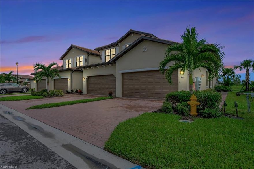 NEWLY BUILT IN 2021! NORTH NAPLES! This FIRST FLOOR three bedroom two bath, TWO CAR garage coach home has a FABULOUS premium lot location with expansive lake views. The well-thought-out open floor plan features almost 2,000sf of living space including the spacious lanai. Upgrades include beautiful large tiles on the diagonal, quartz countertops, stainless steel appliances, crown molding, smart home technology, and an owner's suite with two large walk-in closets. Enjoy the 13,000sf clubhouse featuring an array of amenities including a poolside bar with food and beverage service, pool with lap lanes, a spa with a massage room, a culinary arts room for food demonstrations and wine tastings, a movie theater, card/craft room, state-of-the-art fitness center with yoga rooms, tennis, pickleball, and bocce. Lamorada is Ideally situated in North Naples within five minutes of NCH, Publix, CVS, Starbucks, Founders Square, restaurants, and more. Lamorada is ideally situated in North Naples private gated community with all resort-style amenities including poolside dining, pickle ball, tennis, fitness, and a theatre! It's your time to enjoy our Florida lifestyle at its finest!