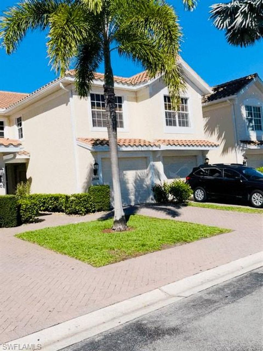 Beautiful lake view townhome with wood floors, updated granite countertops, newer appliances and AC. This first floor, single level unit features an attached single car garage, covered screened patio for the ultimate relaxing year-round lake view experience and is within close proximity of the community pool/spa/guest parking area. With very reasonable HOA fees, this pet friendly gated community is very centrally located near great restaurants, shopping and Physicians Regional Medical Center. Only minutes from the beautiful Naples white sandy beaches, world famous 5th Ave & 3rd St South restaurants along with the illustrious Mercato shopping, dining and entertainment destination.