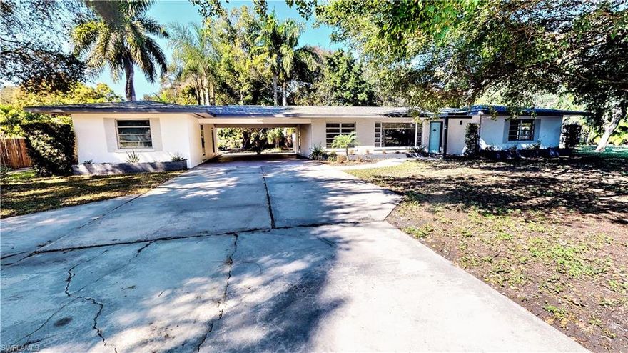 Welcome home… to this completely renovated 3-bedroom, 2-bathroom single family home located in the wonderful community of Country Club Estates. Features include wood-like tile throughout, large great room with a fireplace leading out to the Florida-room facing the large fenced in back yard.  Open kitchen set up with stainless steel appliances, granite counter tops, and beautifully tiled back splash with a kitchen island that has room for seating.  The carport separates the main house from the guest suite, equipped with a bathroom and closet perfect for having company or great rental opportunity!! Just a short distance to the historic downtown Fort Myers and just across the street from The Edison and Fort Myers Country Club, this property is in the perfect vicinity in town! Call today for your private showing!!!