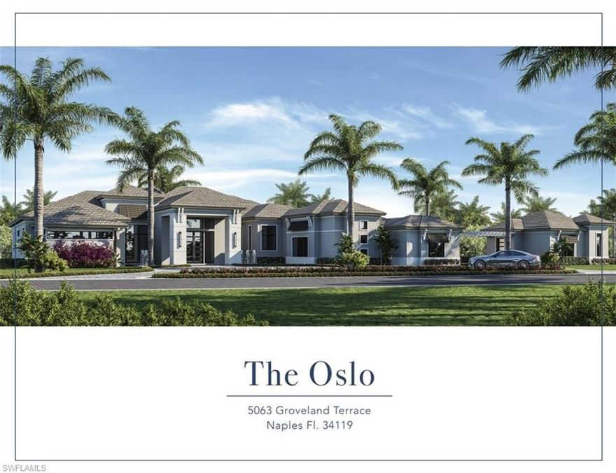 The Oslo Model is a rare find for the discerning Naples homebuyer. Built by McGarvey Custom Homes, an award-winning builder known for their unwavering commitment to detail and a white glove approach to service, this fully furnished residence continues their legacy of developing luxury properties of the finest quality in materials and design. Located in the coveted neighborhood of Quail West, overlooking the 16th green of The Preserve Golf Course, this exceptional residence boasts 4 bedrooms, a study, and a grand foyer that opens to an expansive great room featuring McGarvey’s signature backlit “floating” ceilings, custom built-ins and a modern gourmet kitchen, which includes frameless wood cabinetry with soft close hinges, and WOLF/SUBZERO appliances. The exceptional 1,560 SF of outdoor living space includes an outdoor kitchen, fireplace, pool, spa, and firepit. The model comes fully furnished with designer furnishings by Freestyle Interiors and also includes a Full Quail West Golf Membership. The estimated completion date is August of 2023.