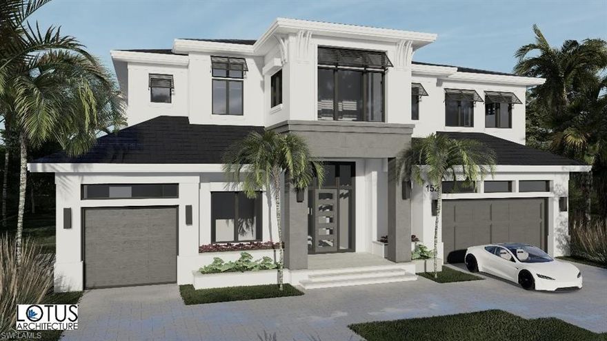 New construction to be completed to the highest quality. Lot is elevated so you can walk right into main living level. This home features 5 bedrooms with 5 on suite baths plus 2 half baths, two story great room, private elevator, 3 gar garage, open floor plan, pool and spa on main leaving level and large covered lanai with grill/ summer kitchen and electric screens and shutters. Professional designer selected materials and finishes. 
A decorator furnishings package is available. This south facing wide canal lot will be professionally landscaped to provide a backward tropical oasis. Purchase pre construction and you will be able to make personalized selections.