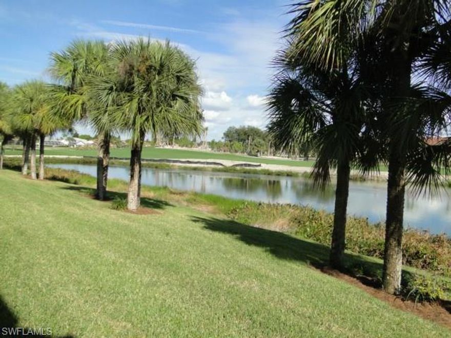 Kelly Greens, only minutes from the beaches of Sanibel Island, is a financially secure Gated Community with bundled golf, tennis and club house.  A new golf course set to open January of 2017 for which this owner has prepaid the assessment.   This first floor 2 bedroom B model condo is immaculatly clean, well furnished and has an awesome view.  The unit has two screened lanais, one facing west in a private setting and the other facing east for the morning sunrise with a view of the pond and golf course.  There is no golf cart path near the condo.  Owner has maintained the unit with pride.  The AC and hot water heater are 3 years old.  Owners are allowed 1 pet up to 40 lbs.  Owner may also consider a 3 or 4 month seasonal lease.