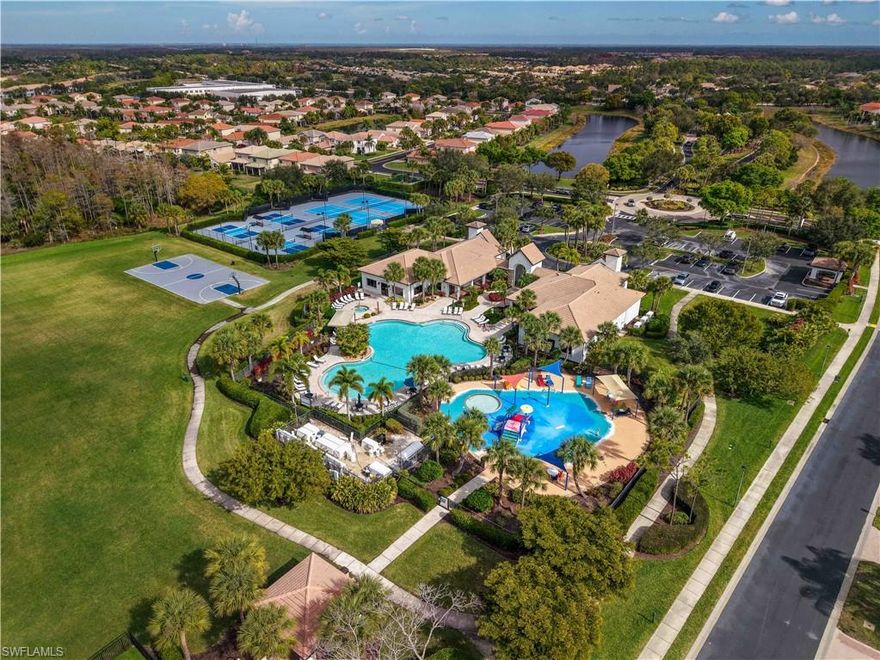 Presenting the spacious Iris model in the sought-after, gated Botanica Lakes community, this 5-bedroom, 3-bathroom concrete block home offers nearly 2,800 square feet of well-designed living space and is not located in a flood zone. The home features a heated, saltwater, fenced-in pool with roll-down lanai screen, accordion shutters on all windows, tall ceilings, crown molding, and a widened driveway for ease of parking. The main level includes elegant LVP flooring, a convenient first-floor bedroom with full bath, added storage under the stairs, and a chef-inspired kitchen with wood cabinetry, newer appliances, pantry, quartz countertops, backsplash, and seamless flow into the breakfast nook and family room. Upstairs, carpeting leads to the spacious primary suite featuring dual sinks, a soaking tub, updated shower, and remote-controlled blinds, along with additional guest bedrooms. Recent upgrades include a 4 chandeliers, newer air conditioner, newer water heater, storage racks in garage and a whole-house water system. Botanica Lakes offers resort-style amenities including lawn maintenance, high-speed internet, cable, alarm monitoring, exterior pest control, community pool and spa, fitness center, tennis and basketball courts, splash pad, tot lot, community room, and a 24-hour manned gate, all set within over 100 acres of preserves and lakes and conveniently located near airports, beaches, schools, shopping, and dining.