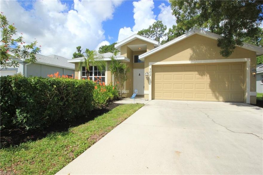 This home is being sold turnkey right down to the tableware and linens. This lovely home is one that makes you feel comfortable the minute that you walk in the door. It gently whispers welcome home.  As you walk in the door you see the open concept kitchen and living room.  Picture yourself entertaining guests in the screened in lanai and pool area or just relaxing after a long day.  This home is located in the heart of Naples.  It is just 5 miles from famous Fifth Avenue South dining and shopping areas, as well as the sugar sand beaches that Naples is known for.  The community also has a fantastic community pool, play area, and a community park.
