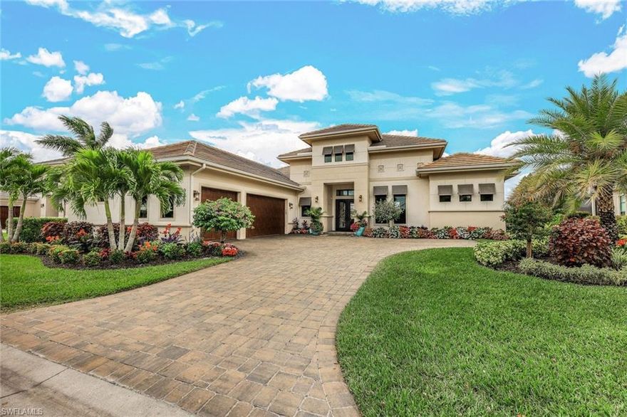 FULL GOLF MEMBERSHIP INCLUDED! LIVE A VACATION LIFESTYLE IN ESPLANADE! This impressive Stock built "Glenmore" home (1 of only 42 in Esplanade) is situated on a spacious .37 acre, 112' wide lot (largest in the community) overlooking the lake and 11th fairway and is being sold FURNISHED & DECORATED! The elegance of this home starts outside with a grande elevation complete with lush landscaping, flat tile roof, soffit & landscape lighting, and wrought iron front doors. Inside, you are greeted with an open Great Room style floorplan, 15' ceilings, 10' sliding glass doors to the lanai, and a generous kitchen with oversized center island. Enjoy the Florida sunshine around the custom salt water, gas heated pool complete with water bowls, raised spa, sunshelf and tons of deck space for sun lounging. Enjoy outdoor living as its finest with dedicated living & dining areas, outdoor kitchen, and built-in gas fireplace all protected by electric roll down hurricane screens. Southwest rear exposure means direct sunset views during the cool winter months. A long list of special features include: HURRICANE IMPACT WINDOWS/DOORS; Liquid cooled WHOLE HOUSE GENERATOR; AC GARAGE with cabinetry; tile floors throughout and wood look flooring in the bedrooms; custom built-in cabinetry; custom master closet built-ins; custom window treatments throughout; special order chandeliers; spacious kitchen complete with quartz countertops, Kitchenaid built-in appliances including gas range, wall ovens, warming drawer, beverage cooler, and Sub-Zero refrigerator; custom wallpapered accent walls & baths; and more! Esplanade is a true "Lifestyle Community" with something for everyone: resort pool complete with cabanas & poolside "Bahama Bar"; tennis; pickleball; bocce; Koquina Day Spa; fitness center; dog parks; 14 miles of bike/walking trails; 18 hole private golf course; 15,000 Sq Ft clubhouse featuring restaurant, bar, wine tasting room, wine lockers, & Starbucks style cafe! All of Esplanade's amenities, property landscaping/irrigation, and golf membership dues total just $1,118/month! No additional fees/memberships required!