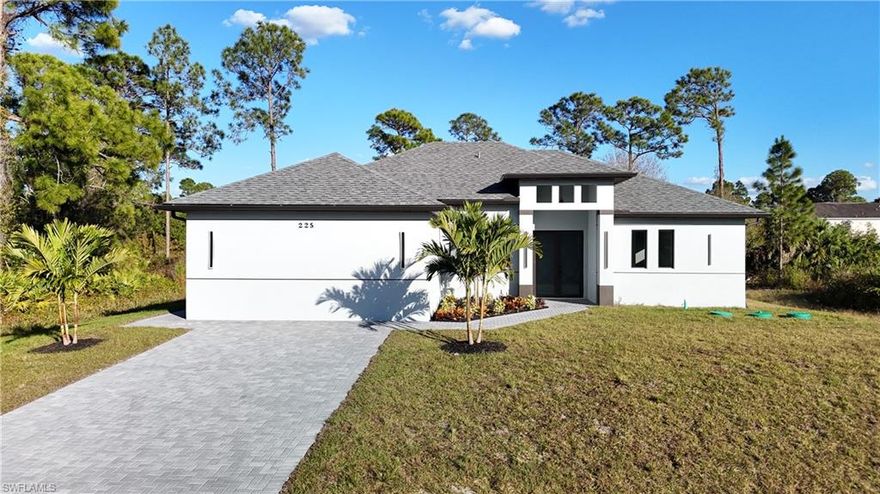 New construction single-family home offering 2,082 sq ft of living area, 4 bedrooms, and 3 full bathrooms, including two true master suites, providing excellent flexibility for multigenerational living or added privacy.
The home features a spacious game room that, in similar floor plans, would typically be a garage; however, this space was designed from scratch by the builder as part of the original construction, is fully permitted and approved by the county, and is entirely within the air-conditioned living area. It includes a private side entrance, walk-in closet, and full bathroom, making it ideal for a home office, man cave, studio, or in-law suite (a door may be added for additional separation if desired).
The open-concept living area is anchored by a large quartz island, seamlessly connecting the kitchen, living, and dining spaces. The dining area features two windows overlooking the expansive, nearly level backyard, which offers buffered separation from the rear neighboring property, enhancing privacy, peace, and a sense of openness.
The home welcomes you with impact-resistant double entry doors featuring an elegant design. The primary master suite showcases tray ceilings with LED lighting, a ceiling fan, impact-resistant windows with views of the landscaped front yard, a floor-to-ceiling tiled shower, dual vanity, and his-and-hers walk-in closets.
Additional highlights include tile flooring throughout, quartz countertops in the kitchen and all bathrooms, a paver driveway extending to the front entrance, and a covered lanai under truss overlooking a beautifully landscaped backyard with mature trees that provide shade and classic Florida ambiance.
A thoughtfully designed new construction home offering comfort, functionality, and versatile living spaces.