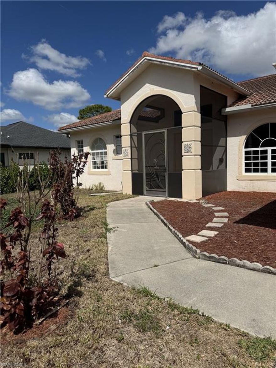 This 4 Bedroom, pool home sits on a 1.14-acre fenced lot, offering privacy with its own gated entrance and many types of fruit trees.  The heart of the home lies in its large open kitchen with walk-in pantry, updated cabinets and lots of counter space.  Retreat to the generous Primary suite with dual sinks, a luxurious tub, separate shower, and a huge walk-in closet.   A very functional floor plan with 2 living areas, formal dining, breakfast nook and 3 bedrooms located on opposite side of home as the primary.   All of this and your own private pool with a brand new pool pump, new AC and hot water heater, outside cameras and a whole house RO system.  This home has so much potential, and waiting for you to put your person touches on it.  Conveniently located near Publix, CVS, and so many new businesses.