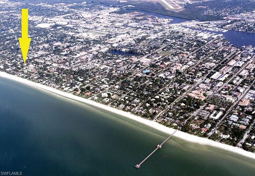 H.10934 Located on a large corner lot with a Gulf Shore Boulevard address directly across the street from the
beach block and a short stroll to 5th Avenue S shopping and dining, this property presents a rare opportunity in the heart of Old Naples. The 150' x 100' lot on the southeast corner of Gulf Shore Blvd. S. and 3rd Ave. S. holds a 3/2 home built in 1964. The property is being sold in "As Is" condition and is the perfect site to build your dream home!