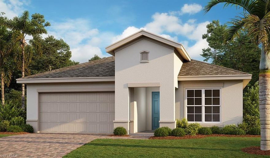 Under Construction. Brand new construction in Cape Corals newest gated community! This Charlotte floor plan is a beautiful single level home with 3 bedroom and 2.5 Bathrooms with a oversized garage. Beautifully upgraded with 42 inch cabinets, granite countertops throughout, stainless appliances, 8 ft interior and exterior doors with upgraded Base and Casings. Stonewater is located in NW Cape Coral. This Gated community will feature full amenities which include a community pool, Fitness center, tot lot, tennis and pickleball courts.