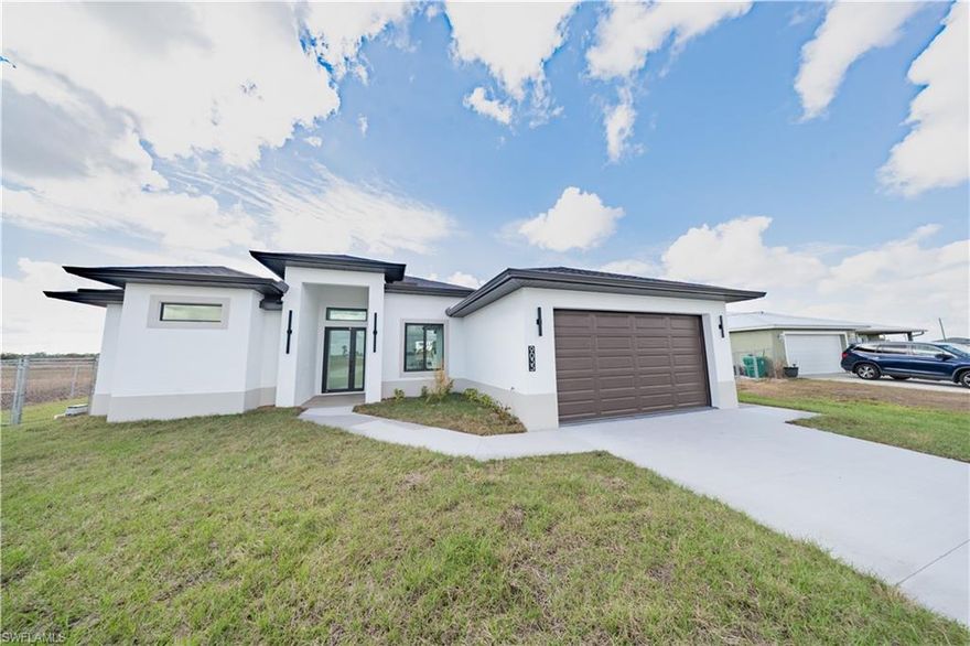 Brand New Construction! Beautiful modern home featuring an open-concept layout and elegant finishes throughout. The gourmet kitchen offers quartz countertops, a large island, and stainless-steel appliances. Enjoy stylish bathrooms, abundant natural light, and sliding glass doors that open to a covered patio and spacious backyard-perfect for relaxing or entertaining. Move-in ready and designed for modern living.