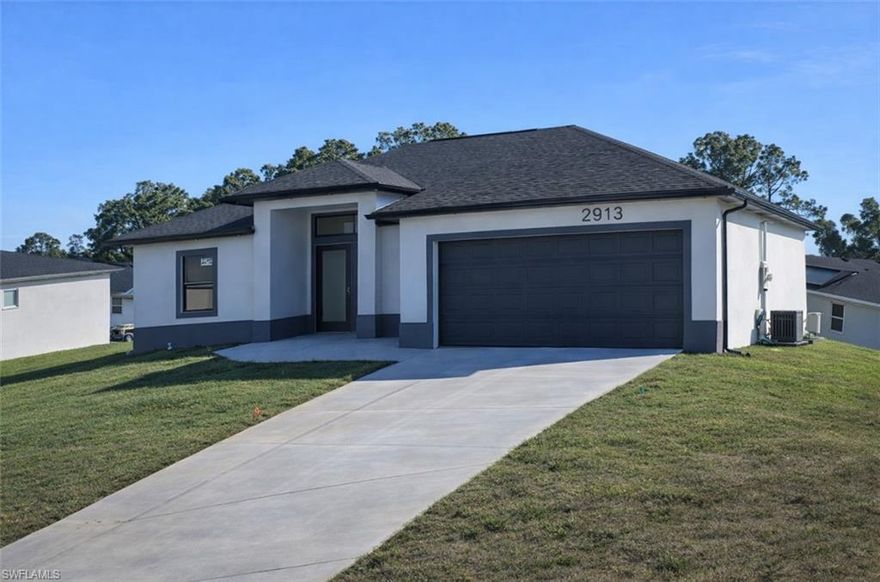 Experience elevated Florida living in this beautifully crafted new construction home offering 3 bedrooms, a versatile den, and 2 full baths across 1,630 square feet of thoughtfully designed space. Soaring ceilings create an open, airy feel, while polished porcelain tile flooring and designer quartz countertops bring a clean, modern aesthetic throughout.

Built with impact windows and doors for peace of mind and energy efficiency, this home blends style with smart construction. The open-concept layout flows seamlessly from the kitchen to the main living areas, making it ideal for hosting gatherings or enjoying quiet evenings at home.

Step outside to your future outdoor oasis — the lanai is already equipped with a plumbed outdoor sink and kitchen hookups in place, making it ready for your dream outdoor kitchen. Whether you envision a built-in grill, beverage center, or full entertaining bar, the infrastructure is already done — a huge value add for Florida buyers who love indoor-outdoor living.

Move-in ready and designed for comfort, entertaining, and the Southwest Florida lifestyle — this home is a must-see.