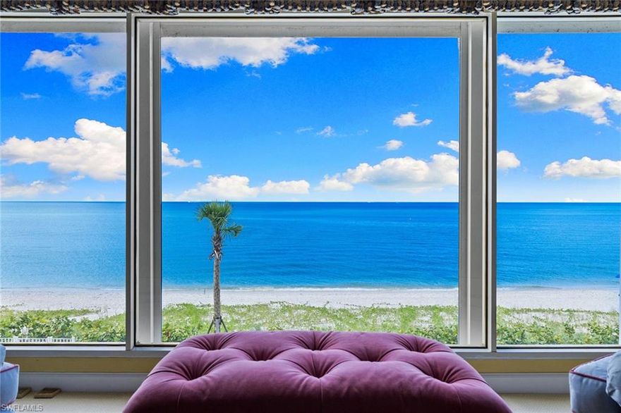 In the heart of Coquina Sands, Laurentians remains one of Naples desirable beachfront addresses. This pristine, low-density community offers just 32 residences across two buildings with only two units per floor, ensuring abundant natural light, privacy and tranquil living. Beautifully maintained, this classic Naples building with a living area of 3,188 square feet has undergone all major improvements, allowing owners to enjoy a worry-free beachfront lifestyle. Amenities include under-building garage parking, a 100-square-foot private storage room and a well-managed association that prioritizes maintenance and coastal enjoyment. Directly on the Gulf, this four-bedroom, second-floor residence showcases impressive panoramic views and endless western sunsets from the kitchen, dining room, living room, and primary suite through expansive picture windows and sliding glass doors. The spacious primary suite features a beachfront sitting area with northern and western exposure. Three additional bedrooms, one with its covered balcony, provide exceptional flexibility and privacy for family and guests. Just minutes from fine dining, shopping, and cultural experiences along Fifth Avenue South and Third Street South, Laurentians places you in the heart of Naples coastal lifestyle.