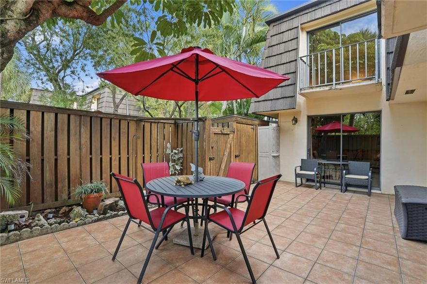 Great Investment Opportunity!This spacious 3-bedroom, 2.5-bath townhouse in the desirable Parkwoods Townhome Community offers outstanding potential for anyone looking to personalize a home or maximize rental returns. With the aesthetic shingles project completed and no special assessment, the major exterior work is already taken care of. Offering over 1,700 sq. ft. of living space, this residence features a functional layout with separate living, dining, and family areas—providing plenty of room to redesign or refresh to your taste. The kitchen offers a generous footprint, ideal for reimagining with modern finishes or an open concept.
Enjoy the privacy of a fully enclosed courtyard, perfect for outdoor dining, gardening, or creating your own tranquil retreat. Upstairs, two bedrooms feature sliders that open to private balconies overlooking the courtyard, adding charm and natural flow. The oversized laundry room adds convenience and great storage options.
Two assigned parking spaces (K) are included. Parkwoods Townhomes is centrally located near grocery stores, daily conveniences, shopping and dining destinations, Bell Tower Shops, and the Barbara B. Mann Performing Arts Hall.A wonderful opportunity for buyers seeking value, flexibility, and the chance to update and make a home truly their own—or secure a strong long-term investment in the heart of Fort Myers.