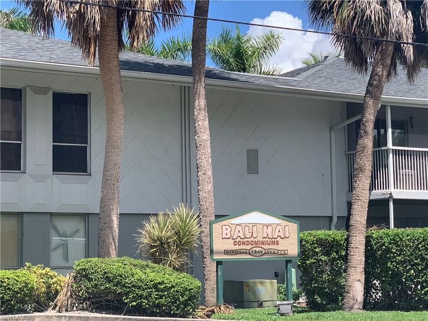 Thinking about becoming a landlord?  Investing on your first property?  Or starting your Air BNB? Look no more!  Right next to our historic Fort Myers Country Club, which is open to the public.   Ready to move in, beautiful second floor corner unit offers 1bed/1bth, with extended screened balcony, oversized bedroom with walking closet, updated modern style bathroom with linen closet, freshly painted interiorly and a very private community pool. HOA fees include basic cable and water/sewer! Centrally located  near schools, Edison Mall, walking distance to public transportation, with easy commute to Downtown Historic River District, Public Beaches and Cape Coral
Bridges. Property being sold in As-Is condition with right to inspections.