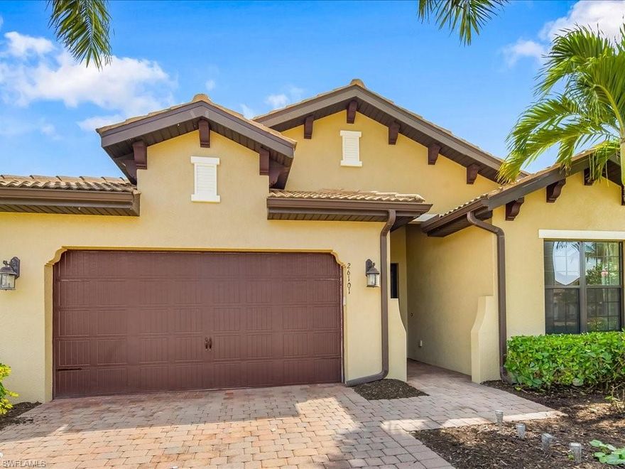 Welcome to this beautiful 4-bedroom + den, 3.5 bath single-family home in the highly desirable gated community of Paloma in Bonita Springs. Priced to sell! Built in 2016, this residence offers over 2,400 square feet of thoughtfully designed living space with an open-concept layout perfect for both everyday living and entertaining. Brand new interior paint in the top rated 2026 Sherwin Williams Color of "creamy", new epoxy floor in garage, brand new washer in laundry room and plumbed for a sink.

The spacious kitchen features dark cabinetry, granite countertops, stainless steel appliances, and a large island overlooking the main living and dining areas. The split-bedroom floor plan provides privacy for guests, while the primary suite offers generous walk-in closets and a well-appointed en-suite bath.

Enjoy indoor-outdoor Florida living with a covered lanai and ample backyard space, ideal for relaxing or creating your own custom outdoor retreat. Outdoor lanai is ready to build outdoor grill area with plumbing and electric already in place. Room to also add a pool but this home is less then minute walk to community clubhouse! Half bath already built out on lanai. With a two-car garage, this home provides both comfort and peace of mind.

Paloma residents enjoy low HOA fees and access to resort-style amenities including a community pool, fitness center, clubhouse, and tennis courts. Conveniently located near Coconut Point, Gulf beaches, dining, shopping, and Southwest Florida International Airport.

Move-in ready and centrally located! Easy to show! Short notice is not a problem.