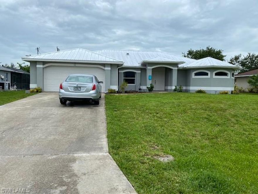 Beautiful and spacious Pool home, pride of ownership in sought after SW Cape Coral, this 3 bedroom + Den or 4th bedroom, 2 bathrooms 2 car garage boasts 2095 Sq. Ft. in a split bedroom floor plan, Tile and wood in bedrooms floors, New Metal Roof,  Air Conditioning and  Stainless Steel Appliances in 2019, Plumbing 2020, Brand new Pool 2021, very well located closed to all your needs, Shopping, Banks, Churches, Beaches. Come to live SWFL lifestyle.