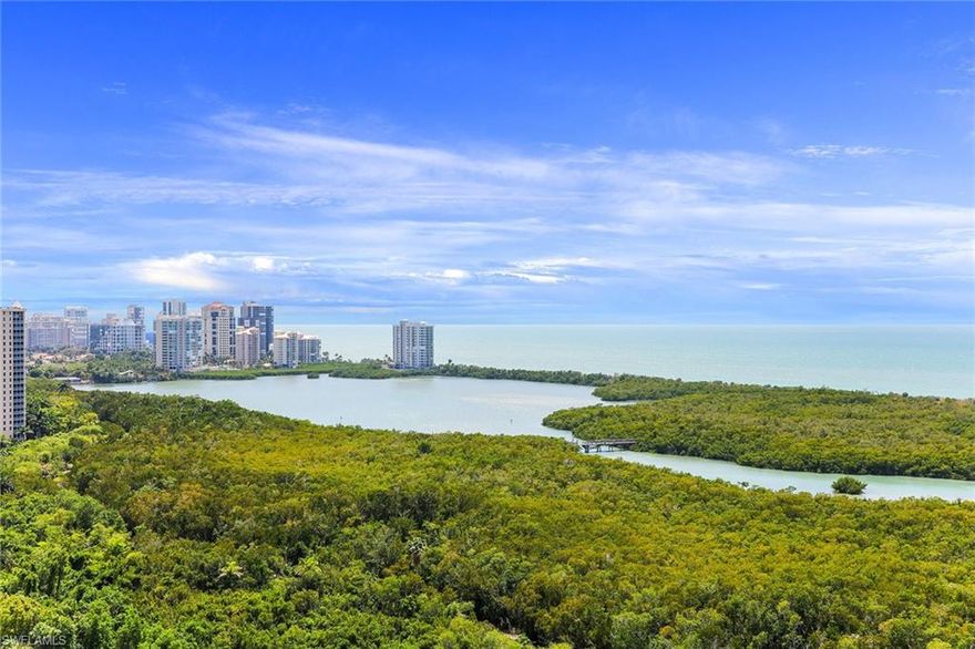 This rarely available Pelican Bay penthouse offers 3,133 square feet of living area and enjoys views of the Gulf, beautiful sunrises, sunsets and the evening sparkle of Naples as far as the eye can see. The residence is perched on the southeast corner of the Grosvenor and features 10-foot ceilings, three bedrooms, three baths and two balconies with a flowing floor plan that can easily be redesigned. The Grosvenor offers 24-hour security, a pool, spa, BBQ grills, guest suites, library, card room, social room, media room, fitness center and secure under-building prime parking. Pelican Bay residents enjoy private beach access, three miles of sandy beaches with beachfront dining, sailing, tennis, canoeing/kayaking, walking/biking trails, fitness programs and much more.