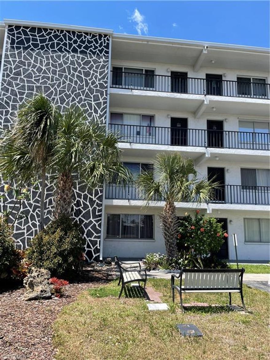 Location Location Location, it does not get any better than this. Completely remodeled 55 or older Living community. This is a 2 bedroom 2 bath third floor condo unit located close to downtown Cape Coral. Sorry no pets allowed and there is an HOA application fee and process. HOA application fee is $100.00 for a single person or $150.00 for married couple, with a 15 day approval time period. This unit has 1 assigned parking spot. Water is included in rent and there is an elevator