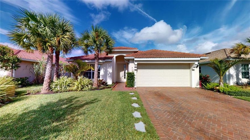 H7283 - Emerson Park, Immaculately Maintained "Doral" Model, 1760 Sq. Ft., 2103 Sq. Ft Total, 4BR, 2 Full Baths, Formal Dining Area, Living Rm, Large In-Home Laundry Rm, Covered/Enclosed Lanai, 2 Car Garage, on Beautifully Manicured Lot. Tile on Diagonal Throughout, Separate Garden Tub and Enclosed Shower Master Bath, SS Appliances, Brand New Refrigerator & Stove/Range, Granite Tops, Backsplash, Interior Repainted to Include Ceilings, Garage, and Patio, Upgraded Landscaping. Property a Must See. Property Walking Distance from K-12 Donahue Academy. Short Drive or Bicycle Ride to Town Center, Water Park, Town Parks, Fitness Center, Restaurants, Publix Supermarket, “Come Experience the Beauty that is Ave Maria”