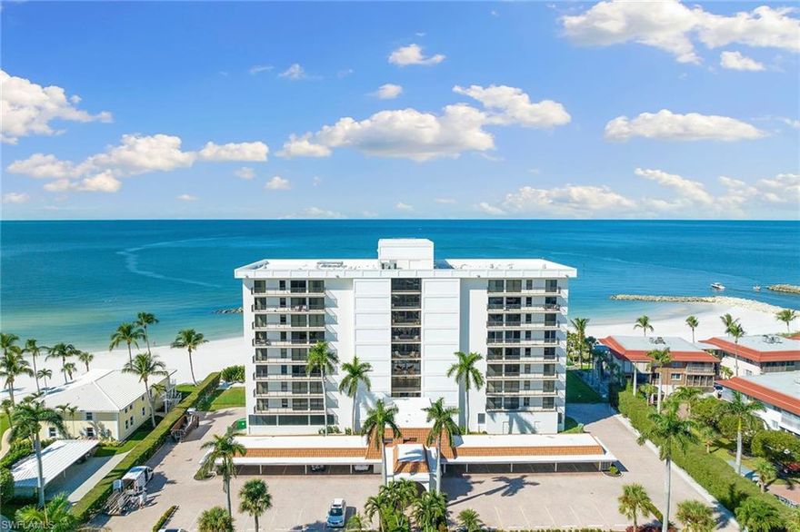 Spectacular beach-to-bay end residence on the sand, offering magnificent panoramic views of the beautiful Gulf of Mexico and Doctor’s Pass. Within the highly sought-after and rarely available Gulf View Beach Club, it showcases breathtaking views of turquoise waters, sugar white sands and dolphins playing on the unique cove-style beach, south of the pass. This beautiful three-bedroom, three-bath, totally renovated and furnished residence offers 2,430 square feet under air and 2,904 total square feet. The spacious floor plan features a luxurious open living and dining area with wet bar, and a primary suite, all overlooking the oversized 32-foot direct beachfront lanai to enjoy gulf views and awe-inspiring evening sunsets. The gourmet kitchen, with an oversize island, overlooks the bay and features a 37-foot balcony to enjoy morning coffee and bay views. Gulf View Beach Club epitomizes exclusivity with its intimate community of only 32 residences, offering a beachfront pool and deck, direct beach access, community room, exercise room, live in on-site manager, individual storage rooms, paddleboard and kayak racks. South of the pass, minutes to downtown 5th Avenue South.