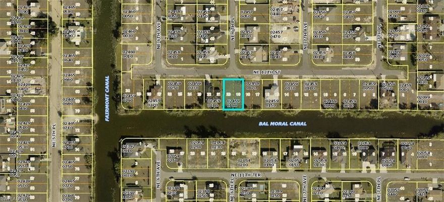 Fantastic lot for sale at 614 NE 12th St, Cape Coral on a wide canal. Perfect for building your dream home. Great location near shops, beaches, and easy to get to. Located in the North West part of the city,water and sewer available.