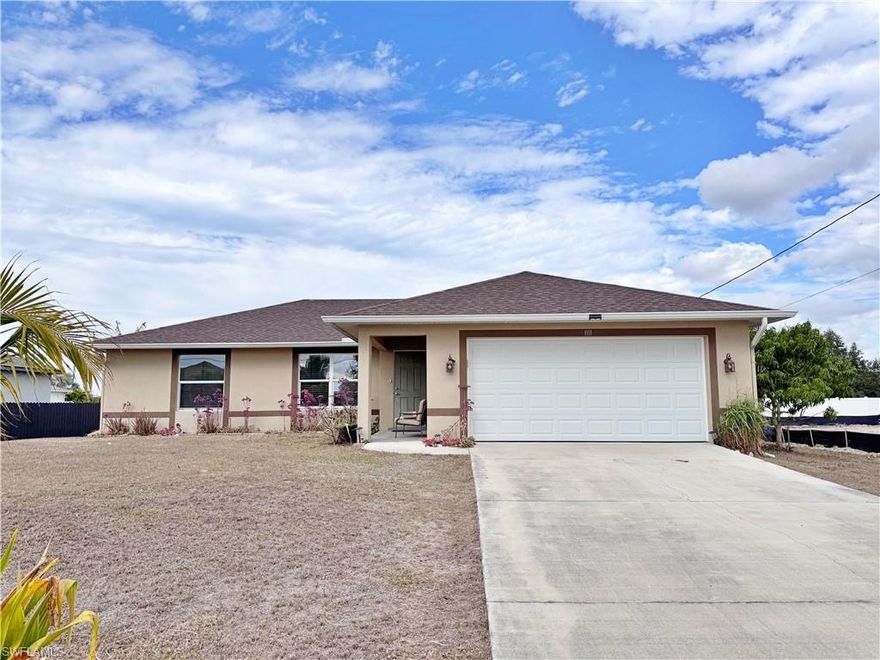 Located in one of the fastest-growing areas of Cape Coral, this beautiful home built in 2019 offers the perfect blend of modern living, comfort, and prime location.

The property features 3 spacious bedrooms and 2 full bathrooms, with tile flooring throughout the entire home, providing both elegance and easy maintenance. The kitchen is a standout feature, designed with granite countertops and equipped with all essential appliances, including refrigerator, range, dishwasher, and microwave, making it truly move-in ready.

Surrounded mostly by newer homes, this property is situated in a rapidly developing neighborhood, making it an excellent choice for both homeowners and investors looking for future growth potential.

Its relatively recent construction ensures modern systems, energy efficiency, and reduced maintenance concerns, offering peace of mind to its new owners.

An ideal opportunity for anyone seeking a well-maintained, modern home in an expanding and desirable area.