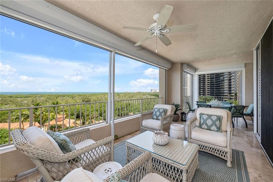 This unit is one-of-a-kind and remodeled with the finest materials and millwork throughout. Spacious east and west terraces with panoramic views of the Gulf of Mexico and Clam Bay create the perfect backdrop for entertaining in the luxury building of Cap Ferrat. With 3,650 square feet under air, and a spacious floor plan, this condo lives like a home. Featuring four bedrooms plus a den and four baths, large open living room that flows seamlessly to the gourmet kitchen. The open kitchen features large island and beautiful cabinetry, built-in appliances and a gas cooktop. Master suite with expansive dual closets and dual chambers in the master bath. Two car spaces and a community with 24-hour security and staffed gate and front desk, concierge service, fitness center, resort-style pool, spa, health club, saunas, steam rooms, massage rooms and so much more. Pelican Bay amenities include two private beach pavilions with indoor and outdoor dining, beach lounge/umbrella service, tennis, community center with state-of-the-art fitness, spa and tennis courts.