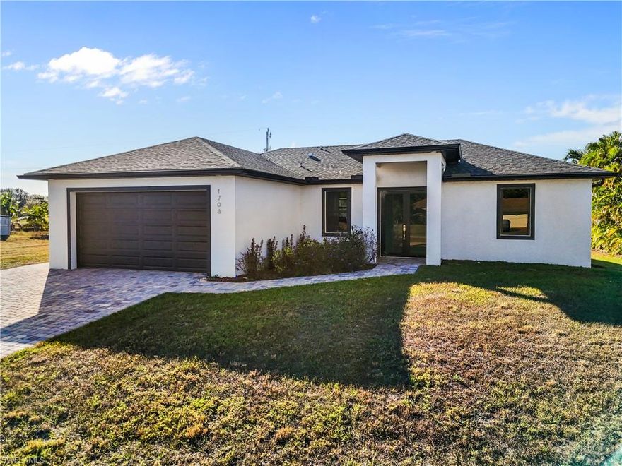 Brand-new construction 3-bedroom, 2-bath home featuring an open layout, a spacious walk-in closet, and a 2-car garage. The modern kitchen comes equipped with all brand-new appliances, perfect for everyday living and entertaining. Conveniently located near Coral Oaks Golf Course, Mariner High School, and the Northwest Regional Library, with easy access to Fort Myers Beach for dining, shopping, and coastal enjoyment. A fantastic opportunity to own a new home in a desirable Cape Coral location.